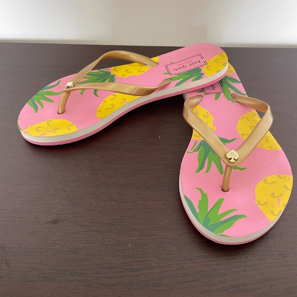 Kate Spade Flip Flop Nassau Pineapple Pink Sz 6
